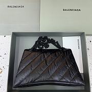 Balenciaga Crush Medium Chain Bag Quilted In Full Black size 31x20x12 cm - 6