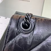 Balenciaga Crush Medium Chain Bag Quilted In Full Black size 31x20x12 cm - 3