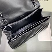 Balenciaga Crush Medium Chain Bag Quilted In Full Black size 31x20x12 cm - 2