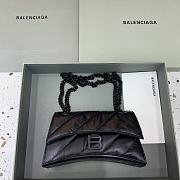Balenciaga Crush Small Chain Bag Quilted In Full Black size 25x15x9.5 cm - 1