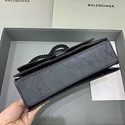 Balenciaga Crush Small Chain Bag Quilted In Full Black size 25x15x9.5 cm - 5