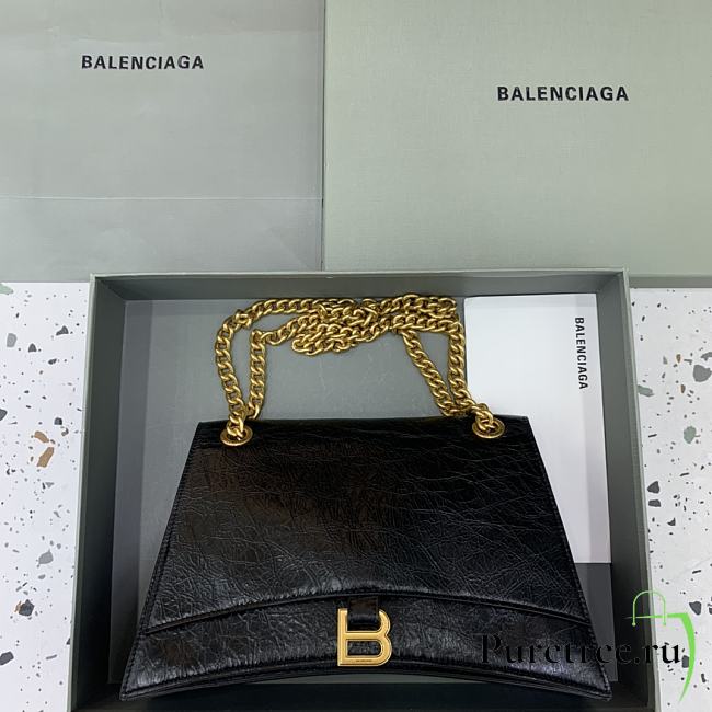 Balenciaga Crush Medium Chain Bag Quilted In Black size 31x20x12 cm - 1