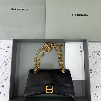 Balenciaga Crush Small Chain Bag Quilted In Black size 25x15x9.5 cm