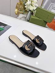 Gucci Women's Interlocking G Cut-Out Slide Sandal Black - 3