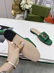 Gucci Women's Interlocking G Cut-Out Slide Sandal Green - 2