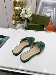 Gucci Women's Interlocking G Cut-Out Slide Sandal Green - 3