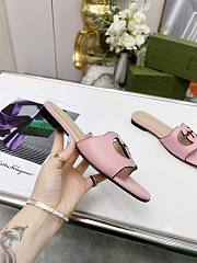 Gucci Women's Interlocking G Cut-Out Slide Sandal Pink - 5