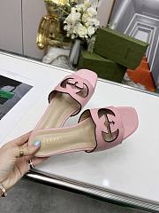 Gucci Women's Interlocking G Cut-Out Slide Sandal Pink - 6