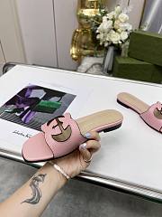 Gucci Women's Interlocking G Cut-Out Slide Sandal Pink - 4