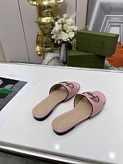 Gucci Women's Interlocking G Cut-Out Slide Sandal Pink - 3