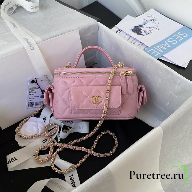 Chanel Cargo Vanity Case Pink Lambskin 17cm - 1