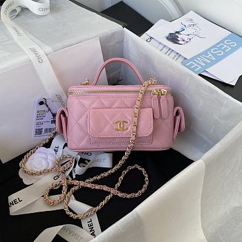 Chanel Cargo Vanity Case Pink Lambskin 17cm