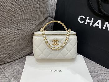 Chanel Vanity Case with Top Handle White size 17x9.5x8 cm