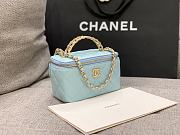 Chanel Vanity Case with Top Handle Blue size 17x9.5x8 cm - 5