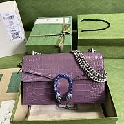 Dionysus Crocodile Small Shoulder Bag Purple 400249 size 28x18x9 cm - 1