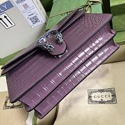 Dionysus Crocodile Small Shoulder Bag Purple 400249 size 28x18x9 cm - 3