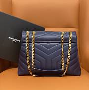 YSL Loulou Medium Navy Blue Chain Bag size 31x22x10cm - 4