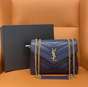 YSL Loulou Small Navy Blue Chain Bag size 25 x 17 x 9 cm - 1