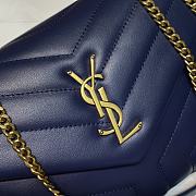 YSL Loulou Small Navy Blue Chain Bag size 25 x 17 x 9 cm - 5