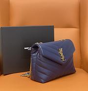 YSL Loulou Small Navy Blue Chain Bag size 25 x 17 x 9 cm - 4