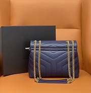 YSL Loulou Small Navy Blue Chain Bag size 25 x 17 x 9 cm - 3