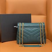 YSL Loulou Small Teal Chain Bag size 25 x 17 x 9 cm - 6