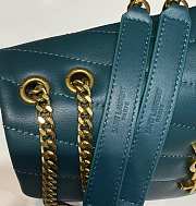 YSL Loulou Small Teal Chain Bag size 25 x 17 x 9 cm - 4