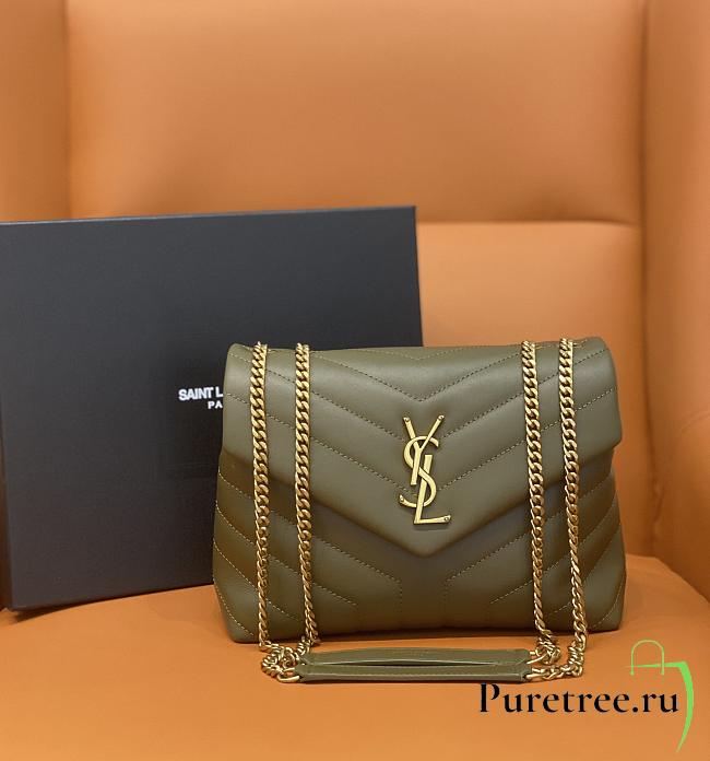 YSL Loulou Small Khaki Chain Bag size 25 x 17 x 9 cm - 1