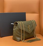 YSL Loulou Small Khaki Chain Bag size 25 x 17 x 9 cm - 3