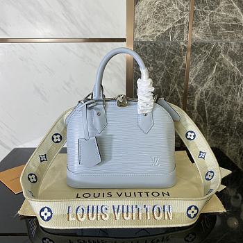 Louis Vuitton Alma BB Cloud Blue Epi Leather size 23.5 x 17.5 x 11.5 cm