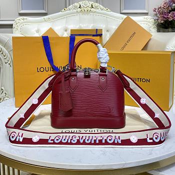 Louis Vuitton Alma BB Burgundy Epi Leather size 23.5 x 17.5 x 11.5 cm