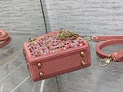 Dior Micro Lady Dior All Over Strass Embroidery Pink/Multicolor size 12x10x5 cm - 5