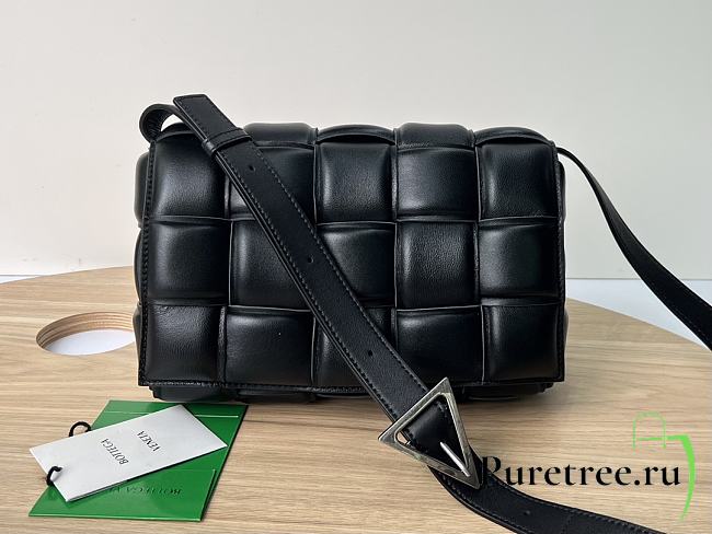 Bottega Veneta Padded Cassette Black Leather Silver Hardware 25x15x4 cm - 1