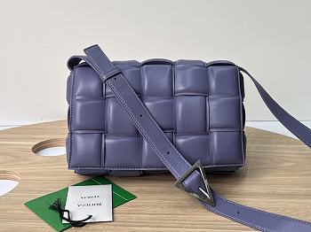 Bottega Veneta Padded Cassette Purple Leather size 25x15x4 cm