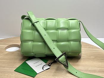 Bottega Veneta Padded Cassette Light Green Leather size 25x15x4 cm