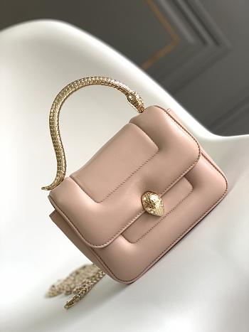 Bvlgari Top Handle Serpenti Forever Light Pink Size 19 x 15 x 6 cm