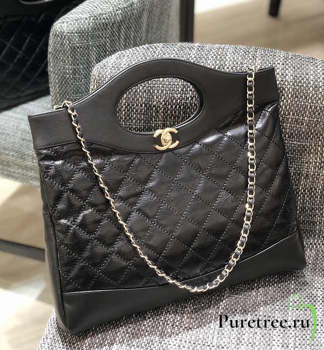 Chanel 31 Bag CC Calfskin Shopping Bag Black size 37 x 8 x 39 cm - 1