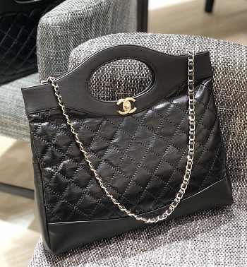 Chanel 31 Bag CC Calfskin Shopping Bag Black size 37 x 8 x 39 cm