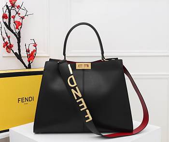 Fendi Peekaboo X Lite Black Bag size 43cm