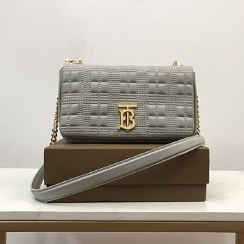 Burberry Quilted Lola Crossbody Bag Gray size 23 x 13 x 6 cm