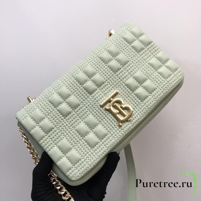 Burberry Quilted Lola Crossbody Bag Mint Green size 23 x 13 x 6 cm - 1