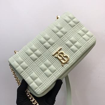 Burberry Quilted Lola Crossbody Bag Mint Green size 23 x 13 x 6 cm