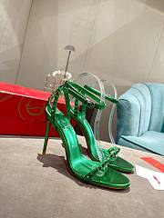 Christian Louboutin So Me 100 Spinach Green Ankle Strap Sandal Heel Pump - 1