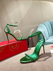 Christian Louboutin So Me 100 Spinach Green Ankle Strap Sandal Heel Pump - 6