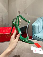 Christian Louboutin So Me 100 Spinach Green Ankle Strap Sandal Heel Pump - 4