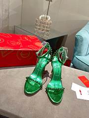 Christian Louboutin So Me 100 Spinach Green Ankle Strap Sandal Heel Pump - 3