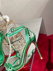 Christian Louboutin So Me 100 Spinach Green Ankle Strap Sandal Heel Pump - 2