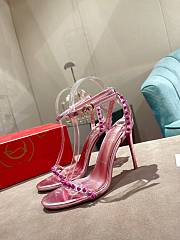 Christian Louboutin So Me 100 Pink Ankle Strap Sandal Heel Pump - 1