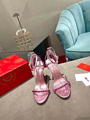 Christian Louboutin So Me 100 Pink Ankle Strap Sandal Heel Pump - 3