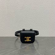 Celine Belt Bag Triomphe Belt In Shiny Calfskin Black size 11 x 8 x 4 cm - 1